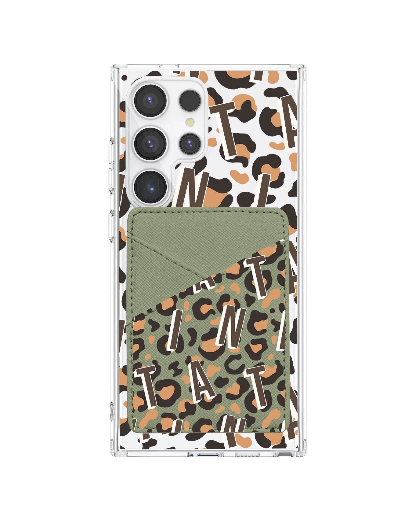 Android Phone Wallet Case - Leopard Monogram 2.0