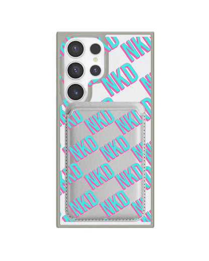 Android Magnetic Wallet Case - Diagonal Initial Monogram 4.0