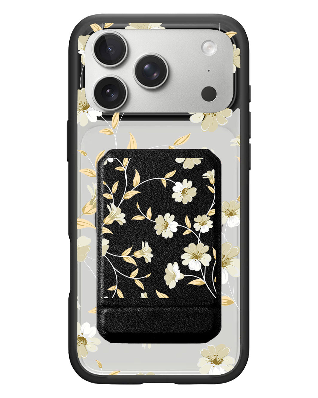 iPhone Magnetic Multifold Wallet - White Magnolia