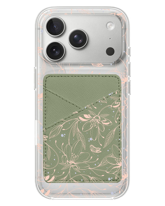 iPhone Phone Wallet Case - Sketchy Flower & Butterfly 1.0
