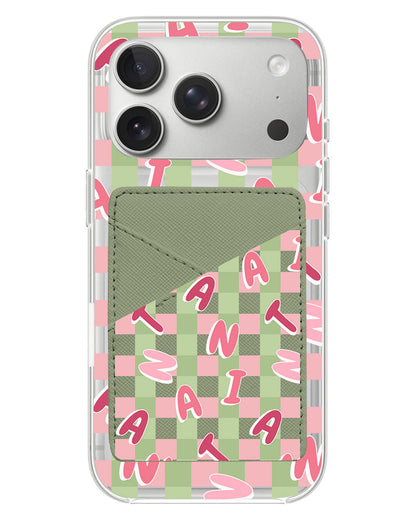 iPhone Phone Wallet Case - Checkered Monogram 4.0