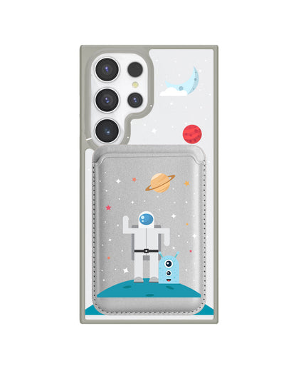 Android Magnetic Wallet Case - Blue Alien