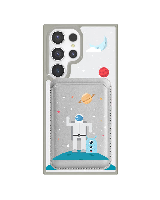 Android Magnetic Wallet Case - Blue Alien