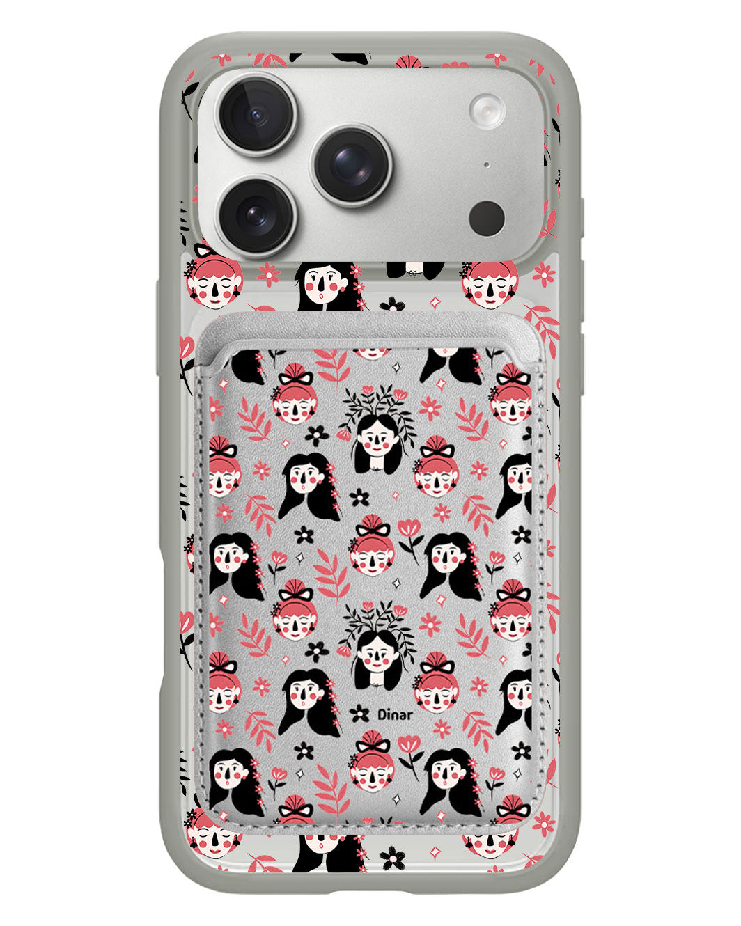 iPhone Magnetic Wallet Case - Flowery Faces