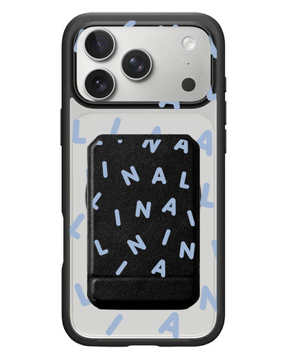 iPhone Magnetic Multifold Wallet - CUSTOM MONOGRAM 2.0 Blue