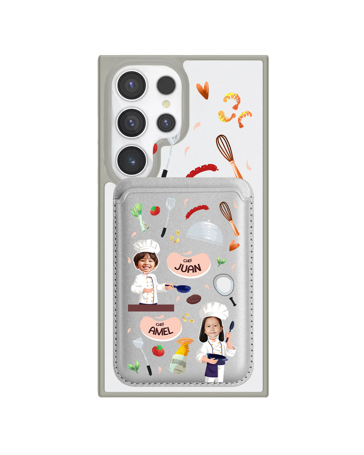Android Magnetic Wallet Case - Face Grid Dream Chef