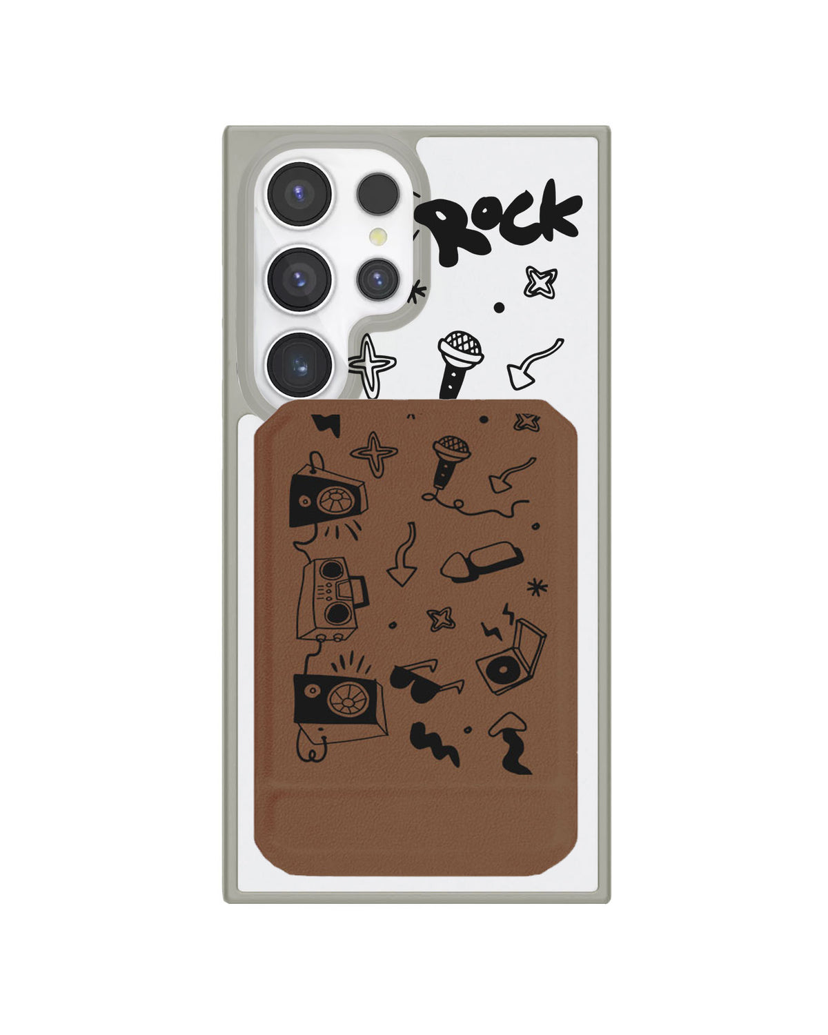 Android Magnetic Multifold Wallet - Rock N Roll Black
