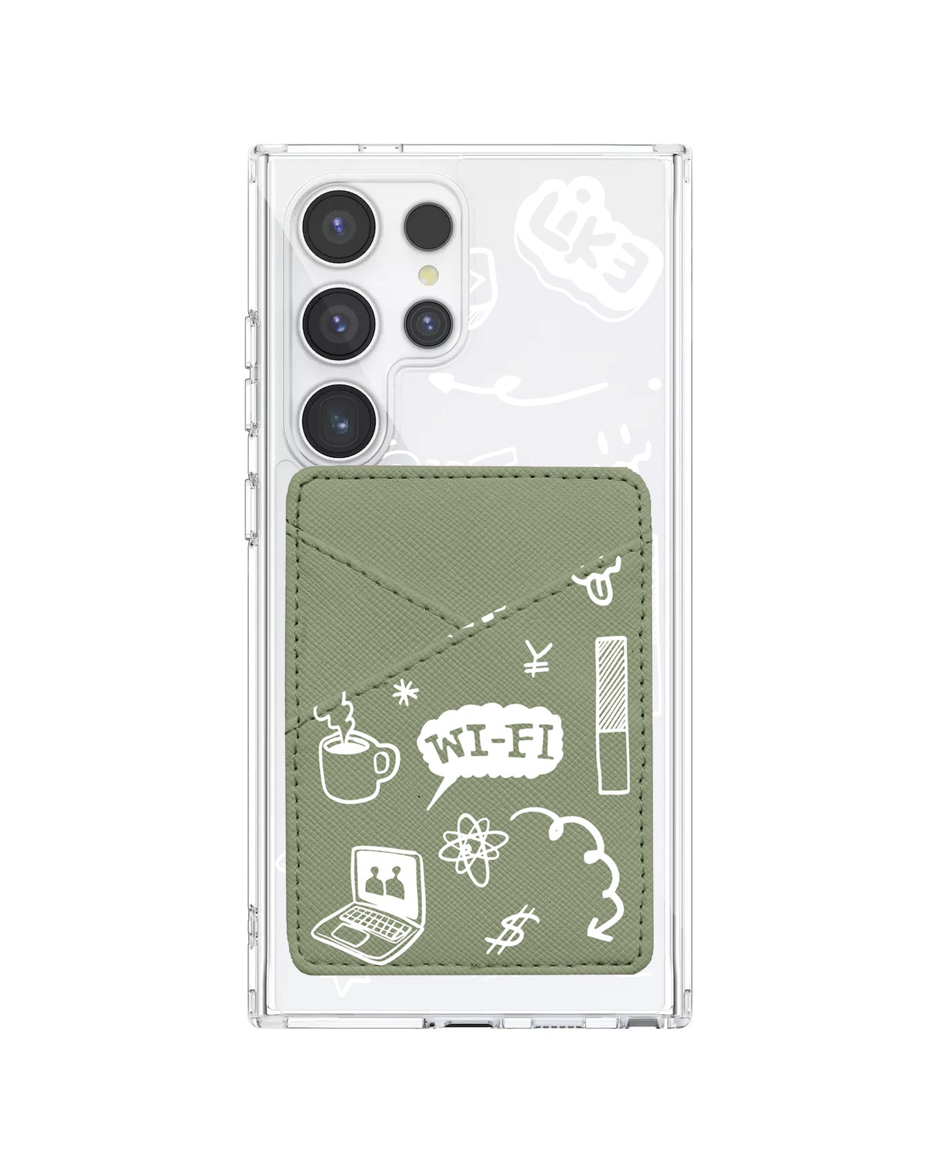 Android Phone Wallet Case - Social White