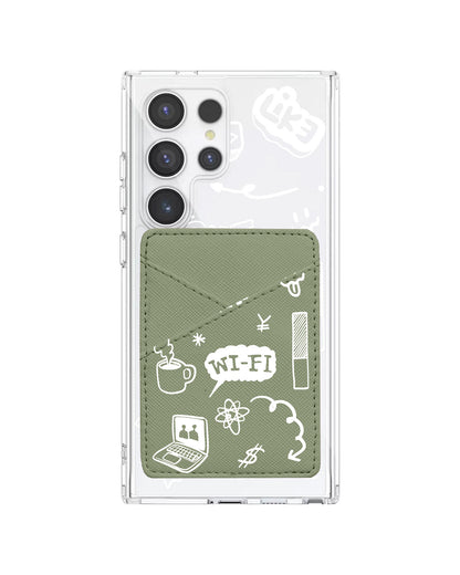 Android Phone Wallet Case - Social White