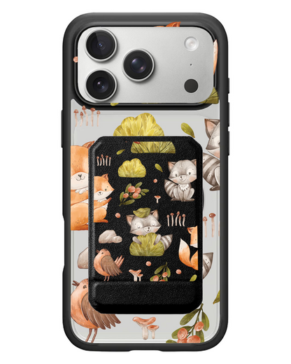 iPhone Magnetic Multifold Wallet - Racoon & Friends
