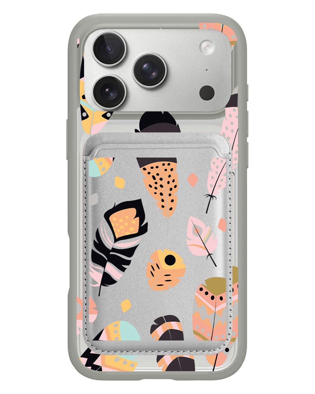 iPhone Magnetic Wallet Case - Feathers