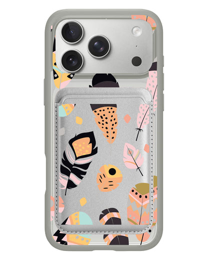 iPhone Magnetic Wallet Case - Feathers