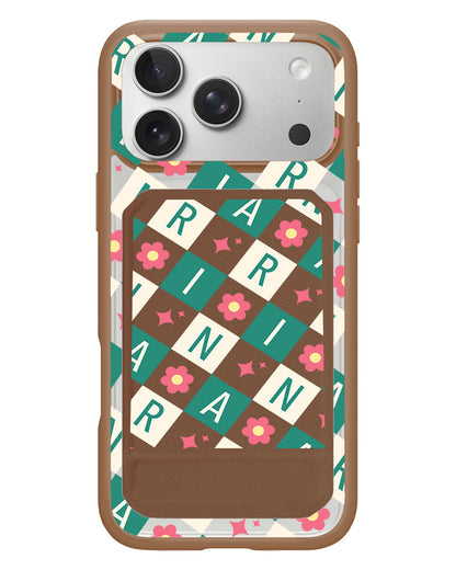 iPhone Magnetic Multifold Wallet - Flower Grid Monogram 4.0