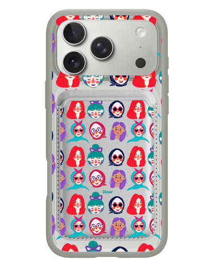 iPhone Magnetic Wallet Case - Cute Sweety Faces