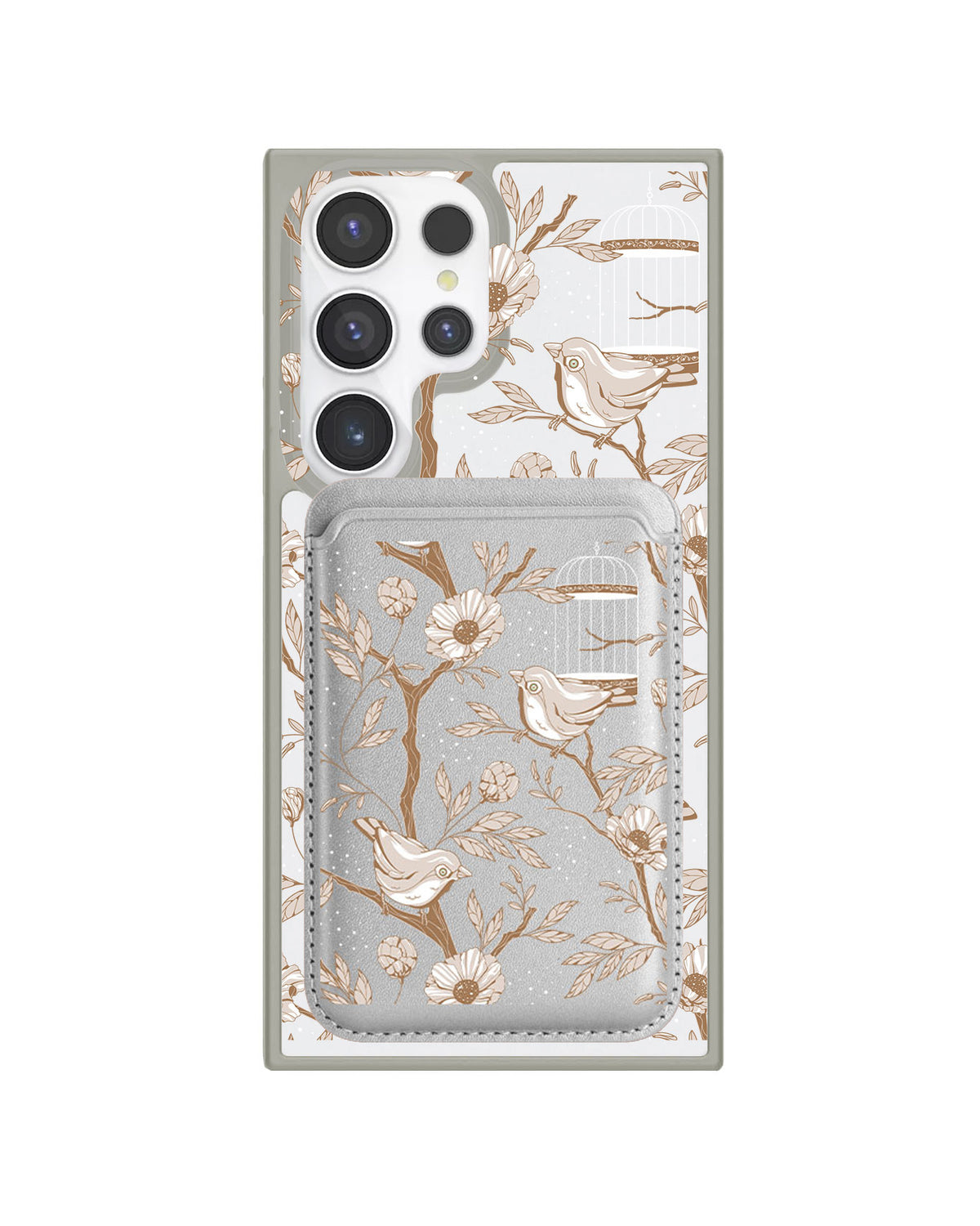Android Magnetic Wallet Case - Lovebird Monochrome 3.0
