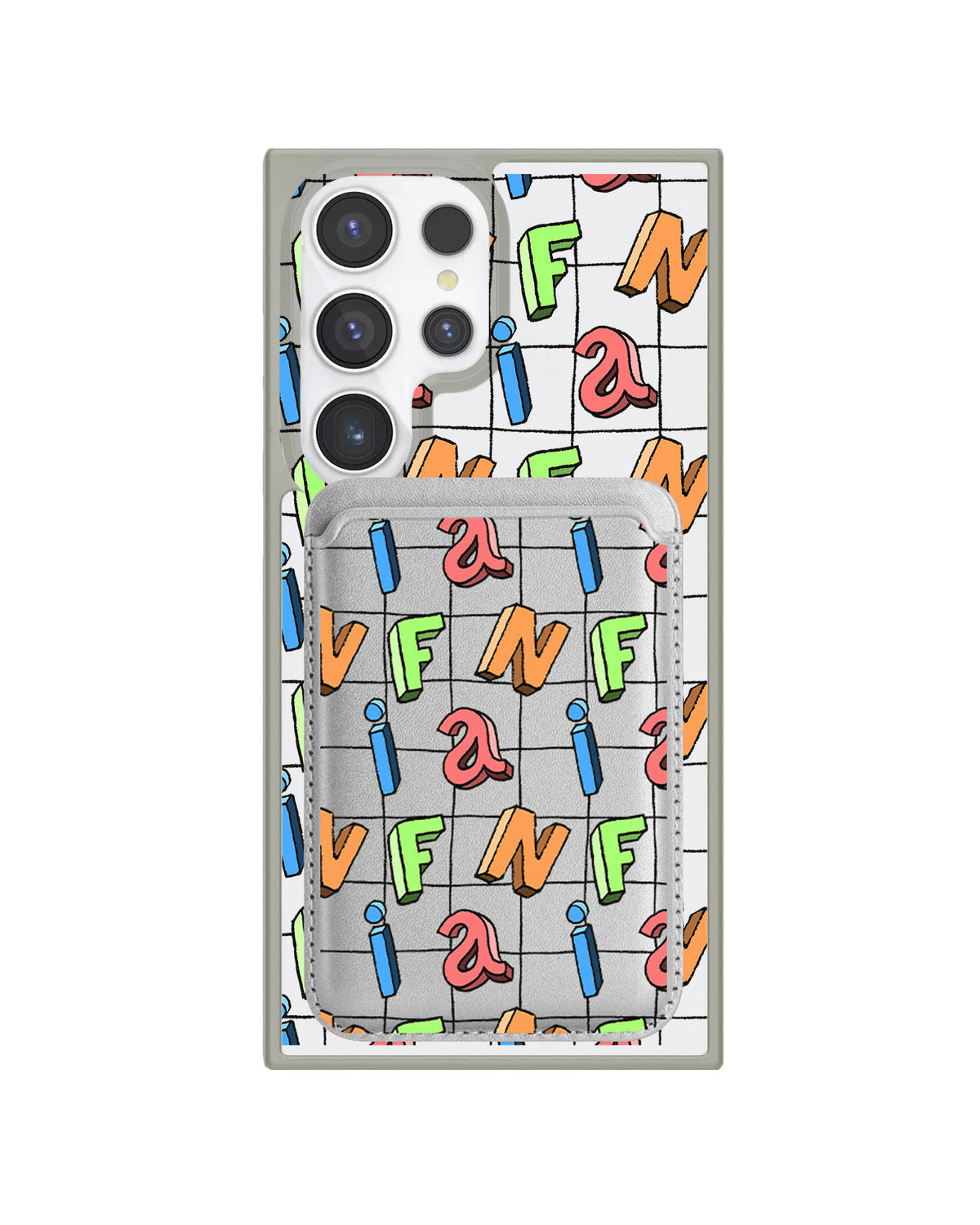Android Magnetic Wallet Case - Playful Monogram