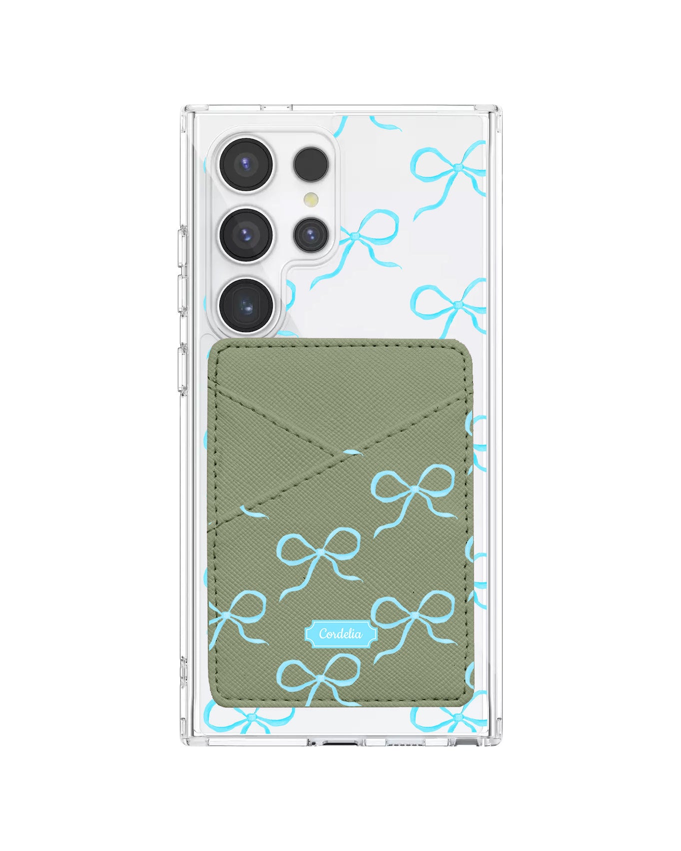 Android Phone Wallet Case - Coquette Blue Bow
