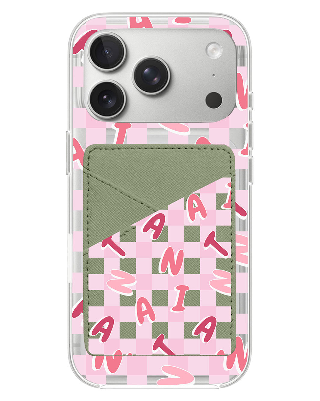 iPhone Phone Wallet Case - Checkered Monogram 1.0