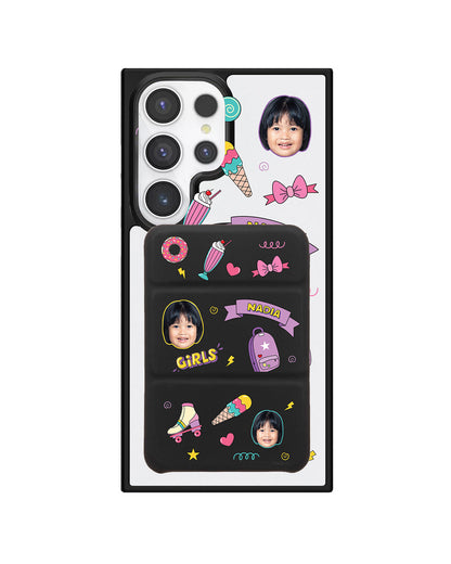 Android Magnetic Trifold Wallet Case - Face Grid Comic