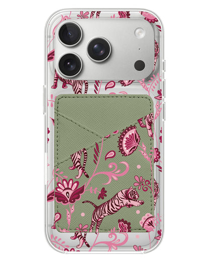 iPhone Phone Wallet Case - Tiger & Floral 2.0