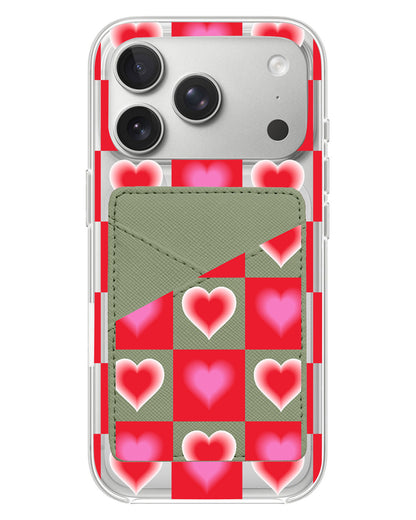iPhone Phone Wallet Case - Love Checkered