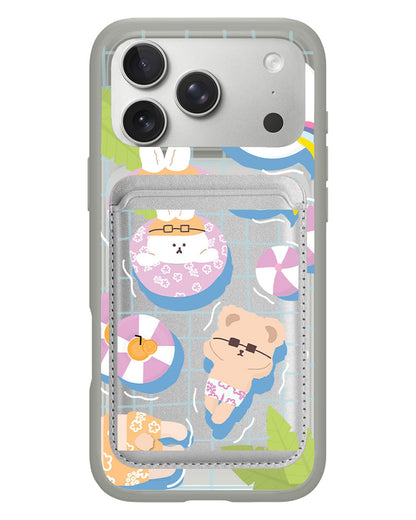 iPhone Magnetic Wallet Case - Pool Party Pink