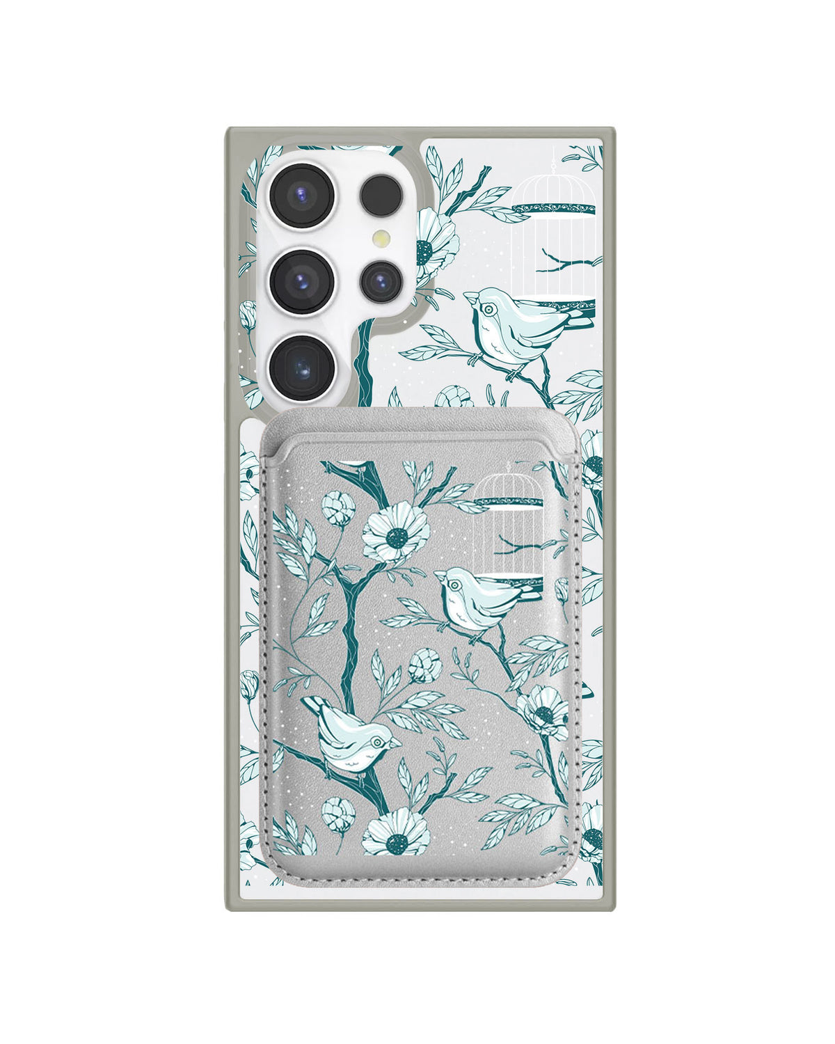 Android Magnetic Wallet Case - Lovebird Monochrome 6.0
