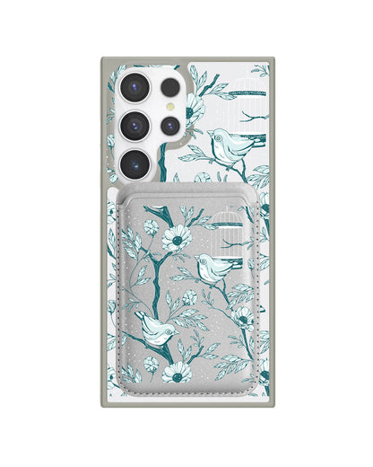 Android Magnetic Wallet Case - Lovebird Monochrome 6.0