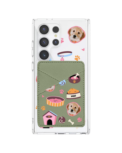 Android Phone Wallet Case - Pet Grid Puppy Cozy Day