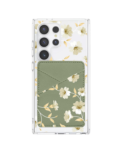 Android Phone Wallet Case - White Magnolia
