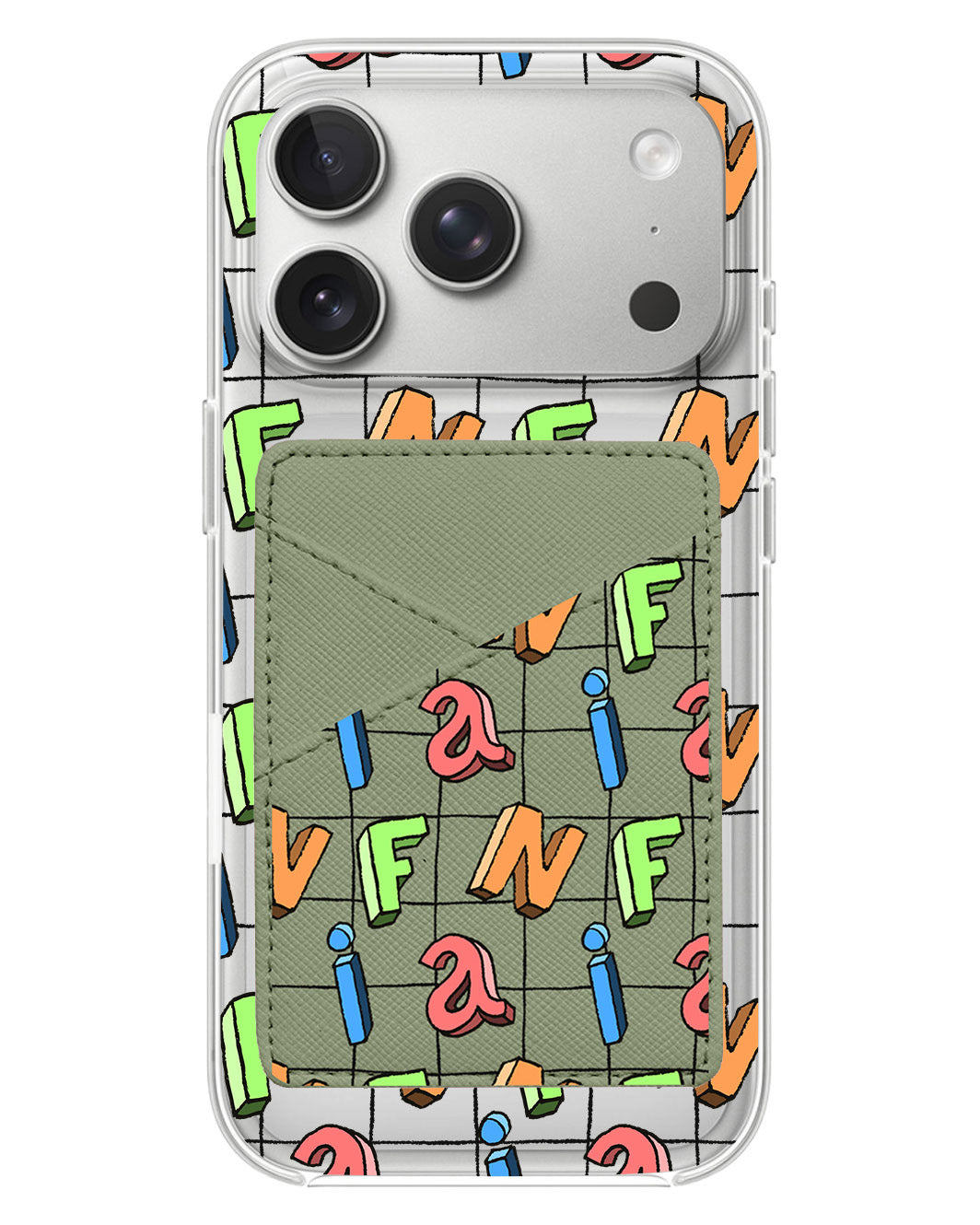 iPhone Phone Wallet Case - Playful Monogram