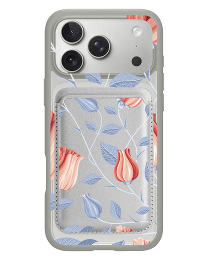 iPhone Magnetic Wallet Case - Red Tulip
