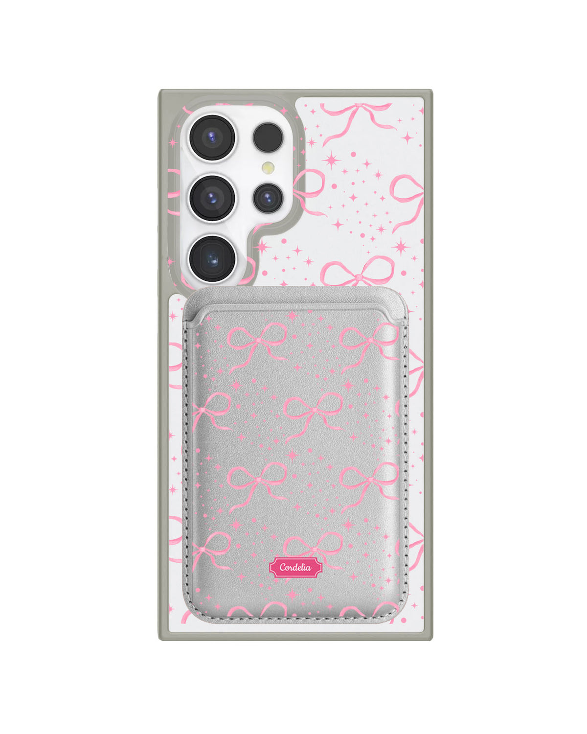 Android Magnetic Wallet Case - Coquette Glittery Bow
