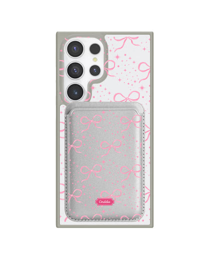 Android Magnetic Wallet Case - Coquette Glittery Bow