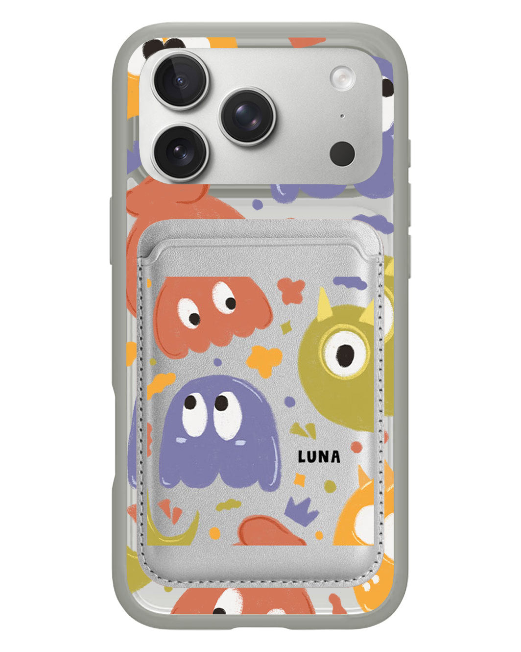 iPhone Magnetic Wallet Case - Cute Monster 1.0