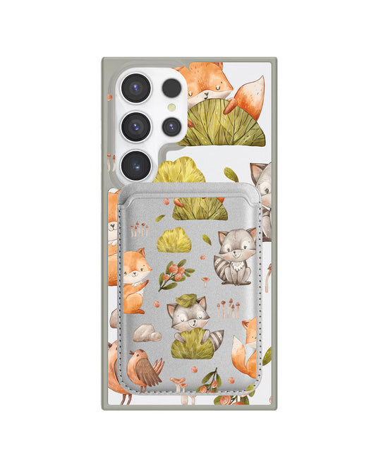 Android Magnetic Wallet Case - Racoon and Friends