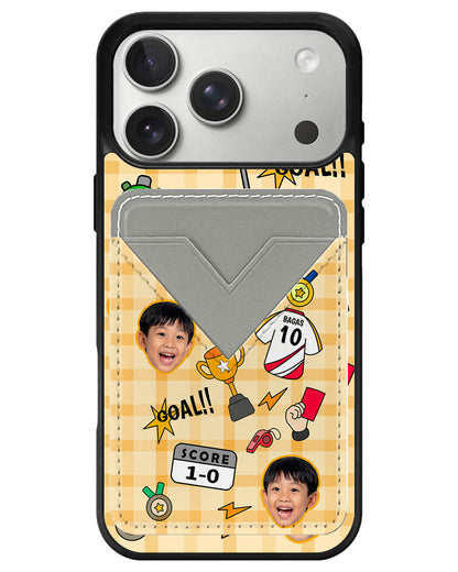 iPhone Avant Wallet Case - Face Grid Soccer