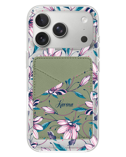 iPhone Phone Wallet Case - Pink Tulip