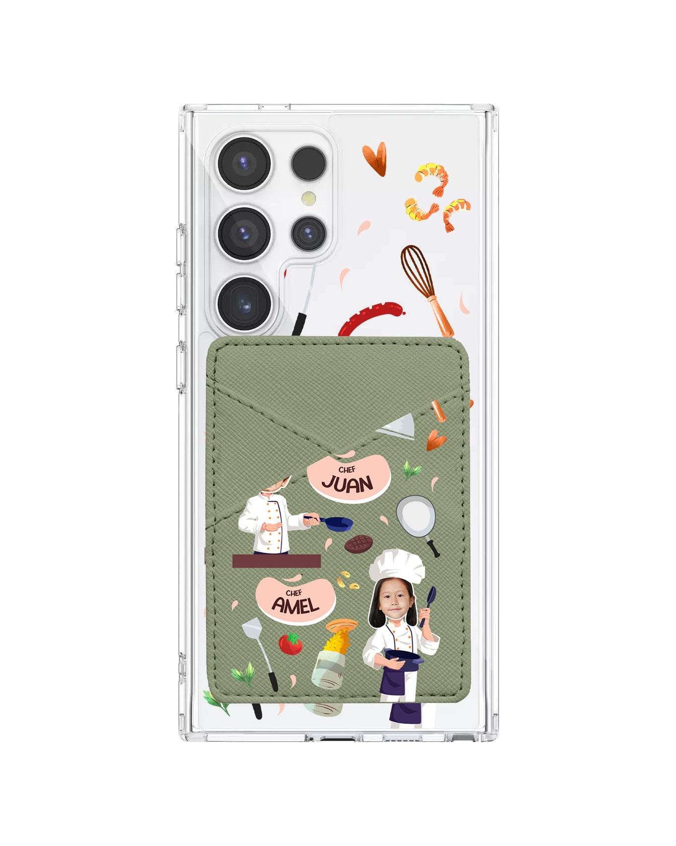 Android Phone Wallet Case - Face Grid Dream Chef