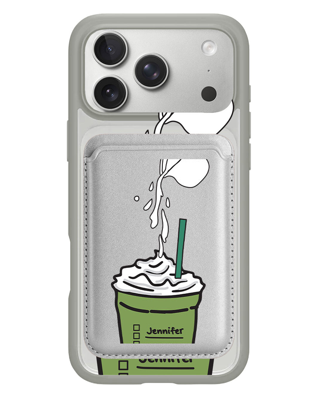 iPhone Magnetic Wallet Case - Matcha Frappe
