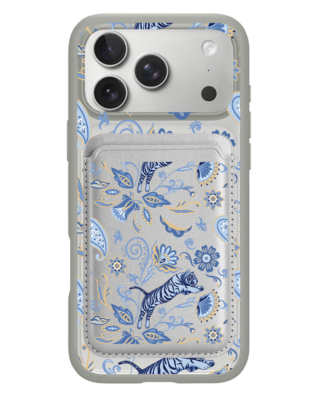 iPhone Magnetic Wallet Case - Tiger & Floral