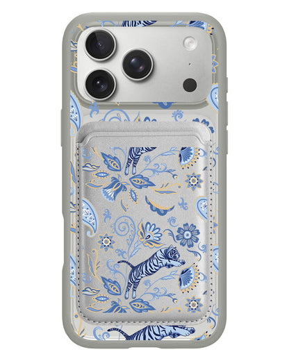 iPhone Magnetic Wallet Case - Tiger & Floral