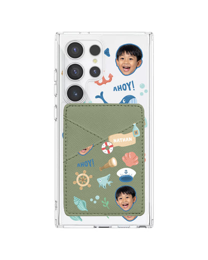 Android Phone Wallet Case - Face Grid Sailor