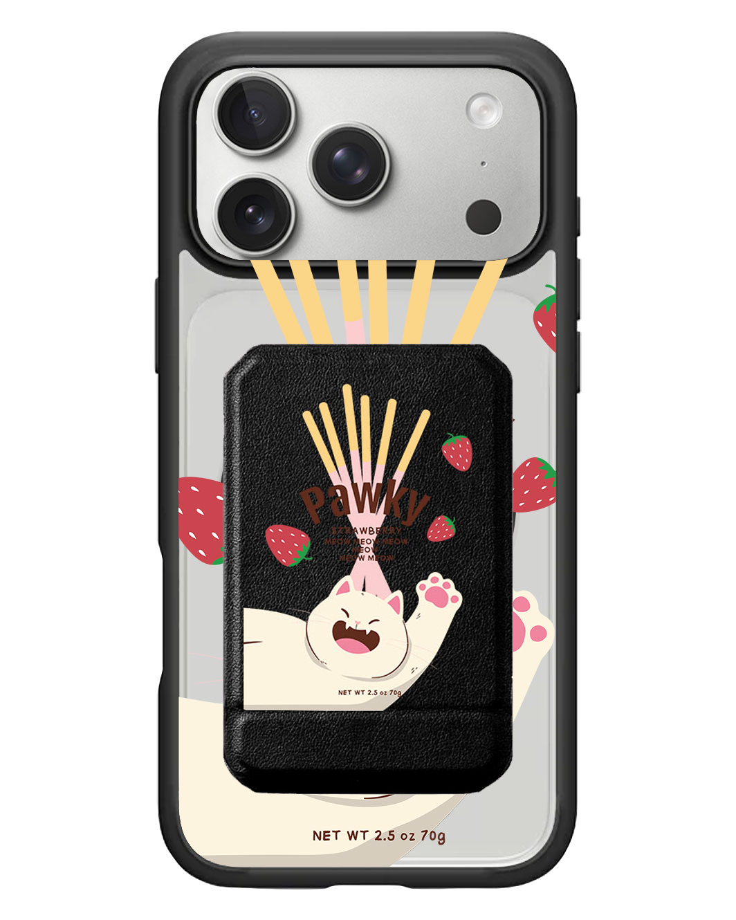 iPhone Magnetic Multifold Wallet - Pawky Cat