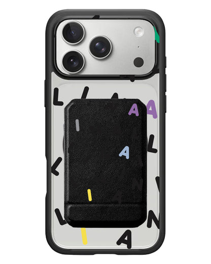 iPhone Magnetic Multifold Wallet - CUSTOM MONOGRAM 2.0 Black