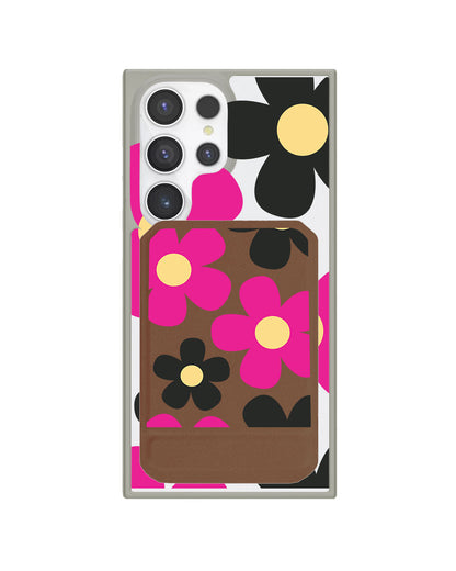 Android Magnetic Multifold Wallet - Daisy Hot Pink