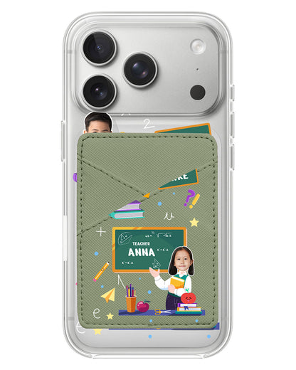 iPhone Phone Wallet Case - Face Grid Dream Teacher