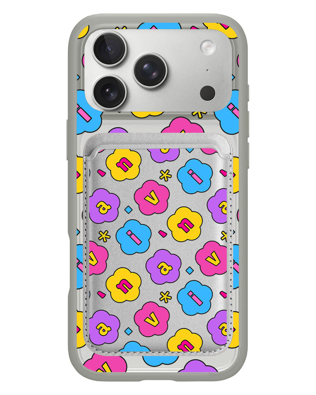 iPhone Magnetic Wallet Case - Flower Petals Monogram 4.0
