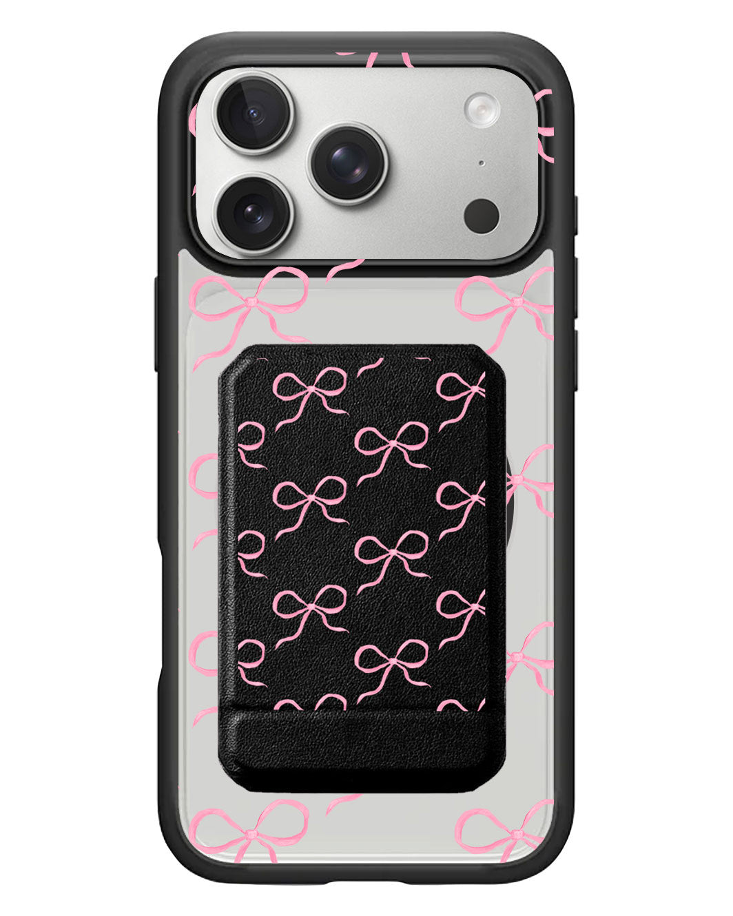 iPhone Magnetic Multifold Wallet - Coquette Pink Bow