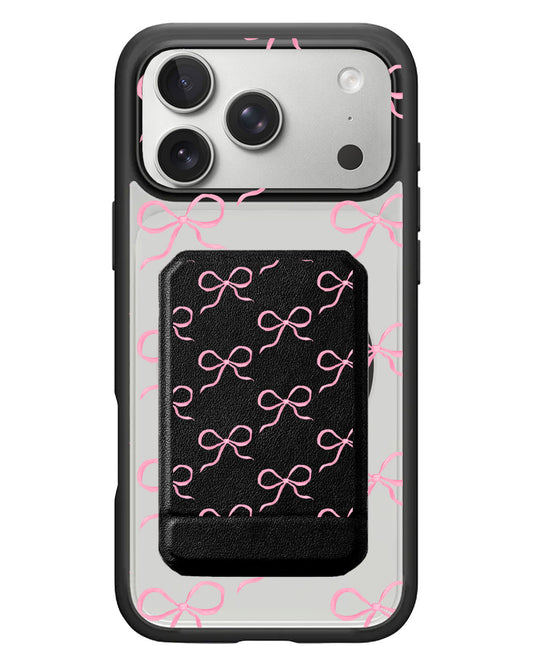 iPhone Magnetic Multifold Wallet - Coquette Pink Bow